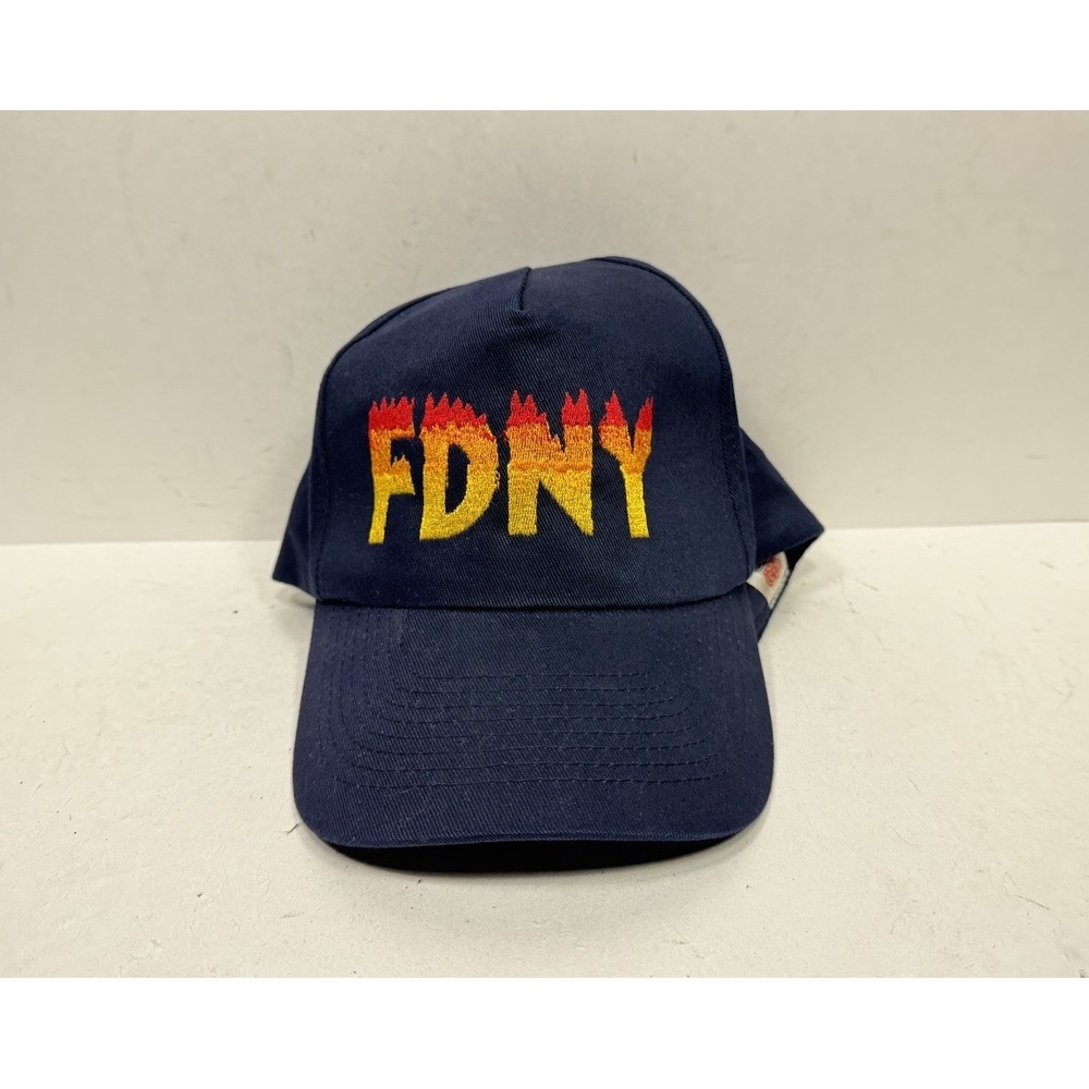 Vintage 90s FDNY Flames Snapback Hat Cap New York Fire Department